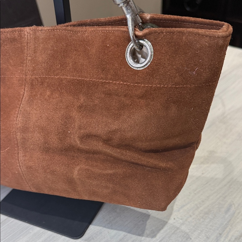 Lillian Vernon Brown Suede Shoulder Bag - Picture 5 of 10